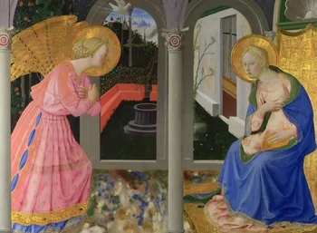 

wholesale oil painting # London Museum Art GOOD ART # zanobi strozzi - the annunciation print oil painting Replica on canvas