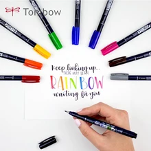 TOMBOW Fudenosuke раскраска художественные маркеры 10 цветов Кисть ручка Красота Кисть Акварельная Живопись Написание подписи ручки WS-BH15