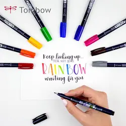 TOMBOW Fudenosuke раскраски художественные маркеры 10 цветов кисти ручка красота кисти Акварельная Живопись Написание подписи ручки WS-BH15