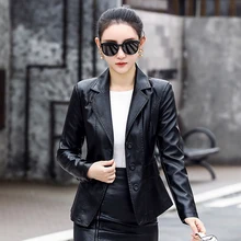 Мягкая овечья кожа пальто Женская PU куртка женские элегантные кожаные блейзеры и куртки размера плюс 5XL Женская одежда