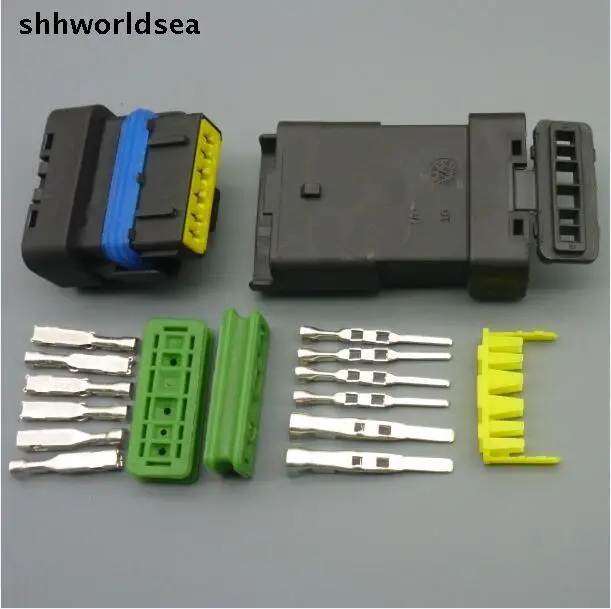 

shhworldsea 5/30/100sets 1.5mm/2.8mm 6 Pin/way male female auto Connectivity,auto valve oil pump plug for Peugeot,Citroen,VW