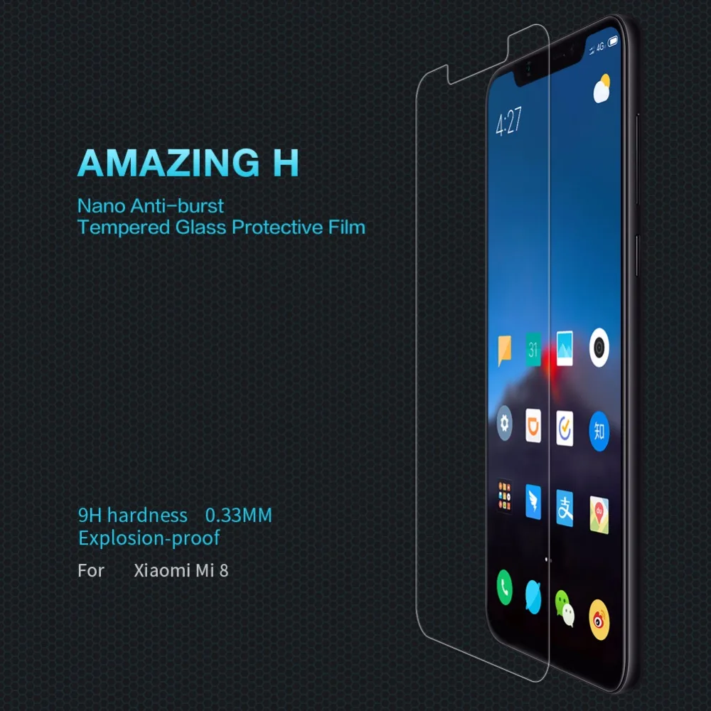 

For xiaomi MI 8 Tempered Glass NILLKIN Amazing H Anti-Explosion 9H 0.3mm Screen Protector For xiaomi mi8 cover case