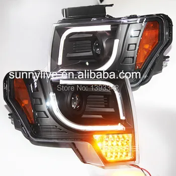 

2008-2012 Year For FORD F150 Raptor LED Strip Head Light with Full LED turn signal light Black Color