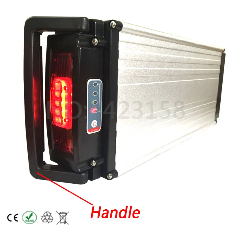 Discount 48V Lithium battery 48V 27AH electric bicycle battery 48V 27Ah Lithium battery LG cell with with Tail Light for 48V 1000W Motor 4