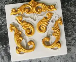 Sugarcraft классический европейский стиль с рельефным цветочным орнаментом винограда силиконовые формы помадка плесень торт украшая