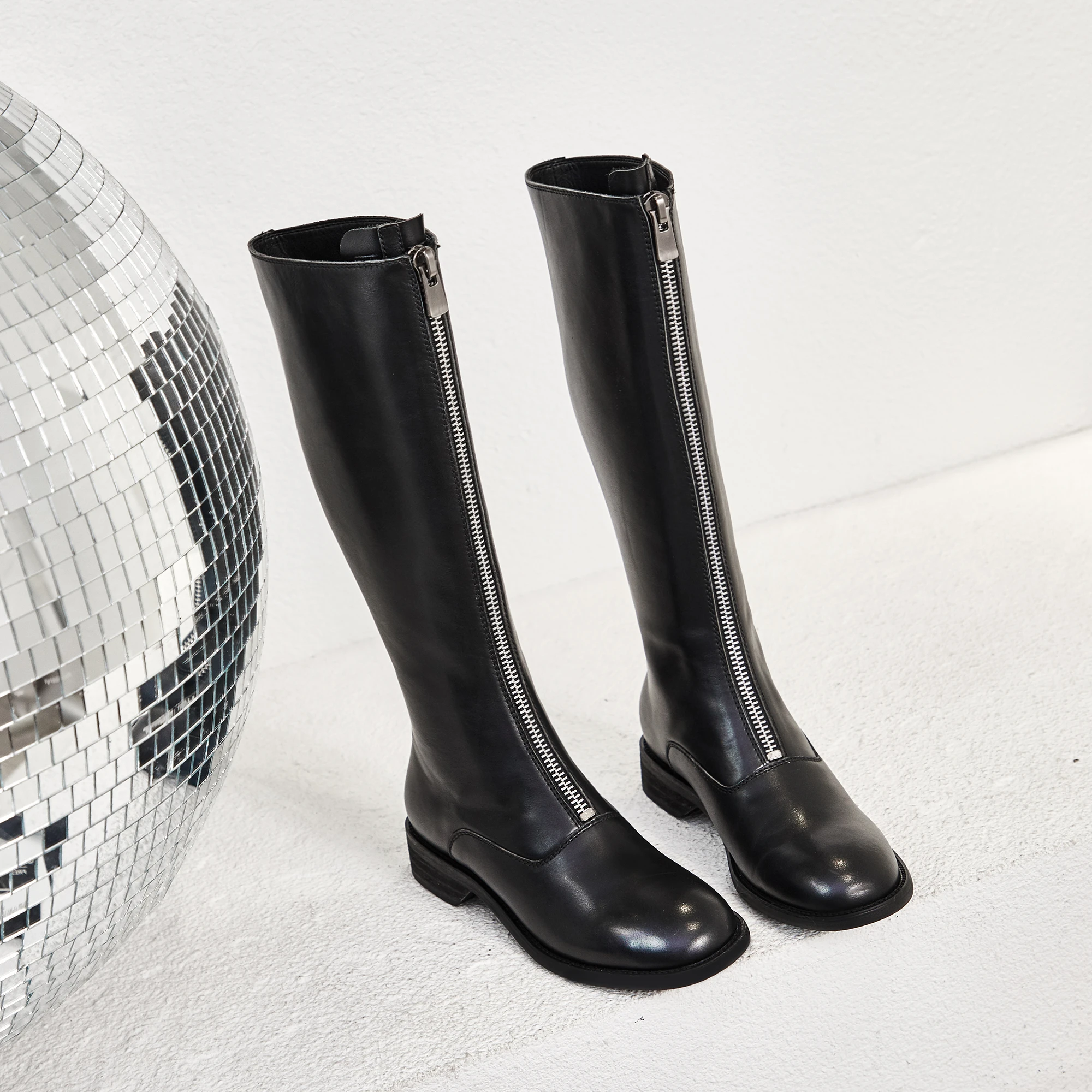 Details about / Womens Fashion Round Toe Lace Up Knee Boots Block Low Heels Shoes Knight Boots