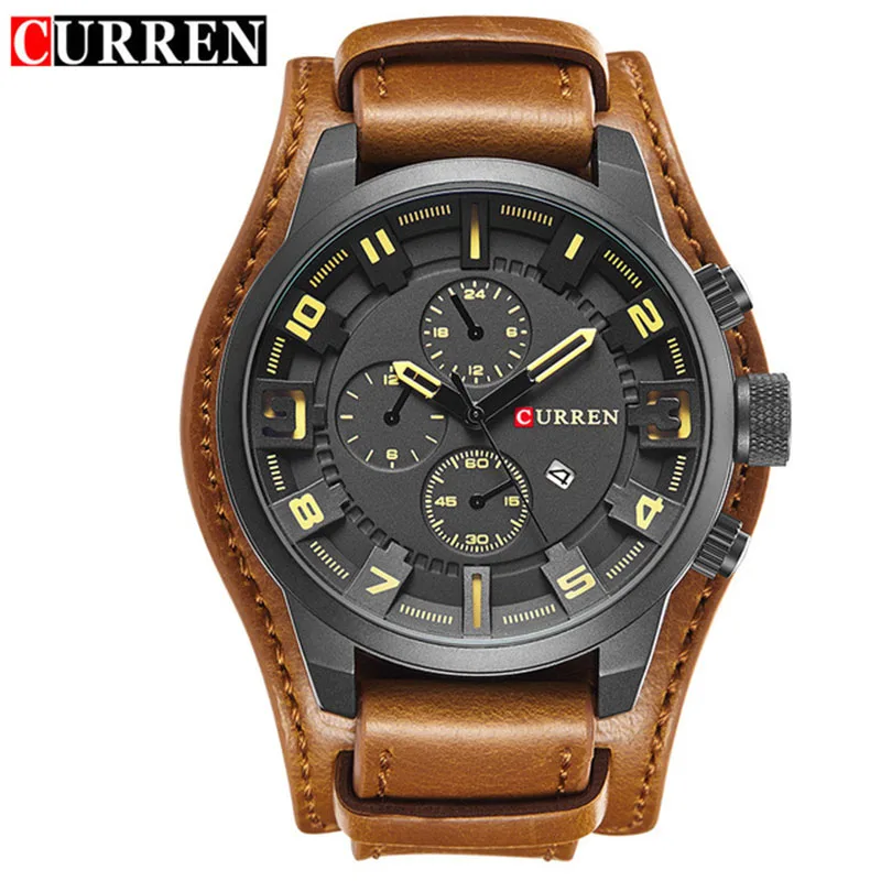 Curren Top Brand Luxury Men Watches Man Clock Male Retro Leather Army Military Sport Quartz-Watch Men Hodinky Relojes Hombre