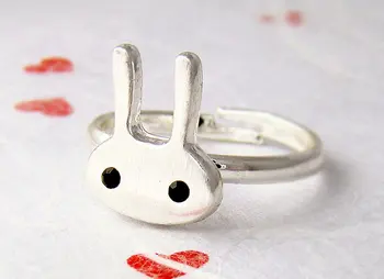 

Fashion Cute cartoon animal rings rabbit long ear rings for women Wholesale