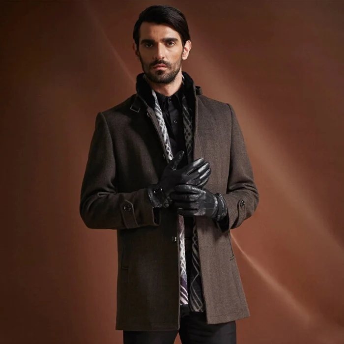 2014 Autumn & Winter Top brand men's Wool Coat Merino Woolen jacket men