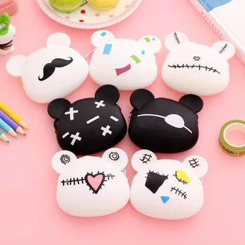 

500pcs/lot Cute Silicone hasp Coin Purses Card Case Pouch Wallet Animal Change Purses Mini Pig Panda Duck Owl Frog Coin Cases