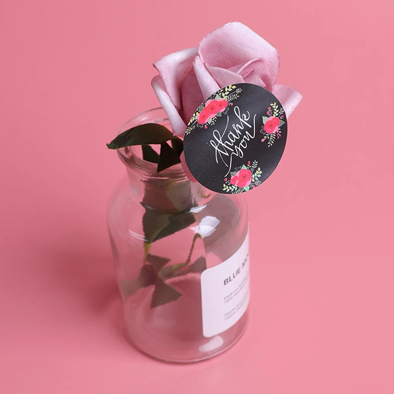 120pcs/lot Cute Flower Thank You Series Round Seal Sticker Mutifunction DIY Decorative Gifts Package Labels for Baking