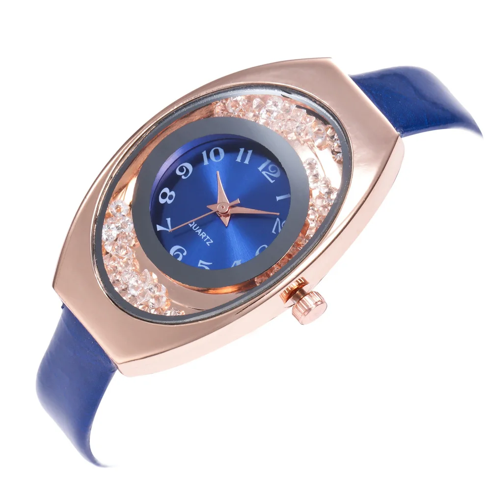 2018 New Arrival Fine Leather strap Watchband Elliptical Ball Quartz Watch Fashion Reloj para mujer Women