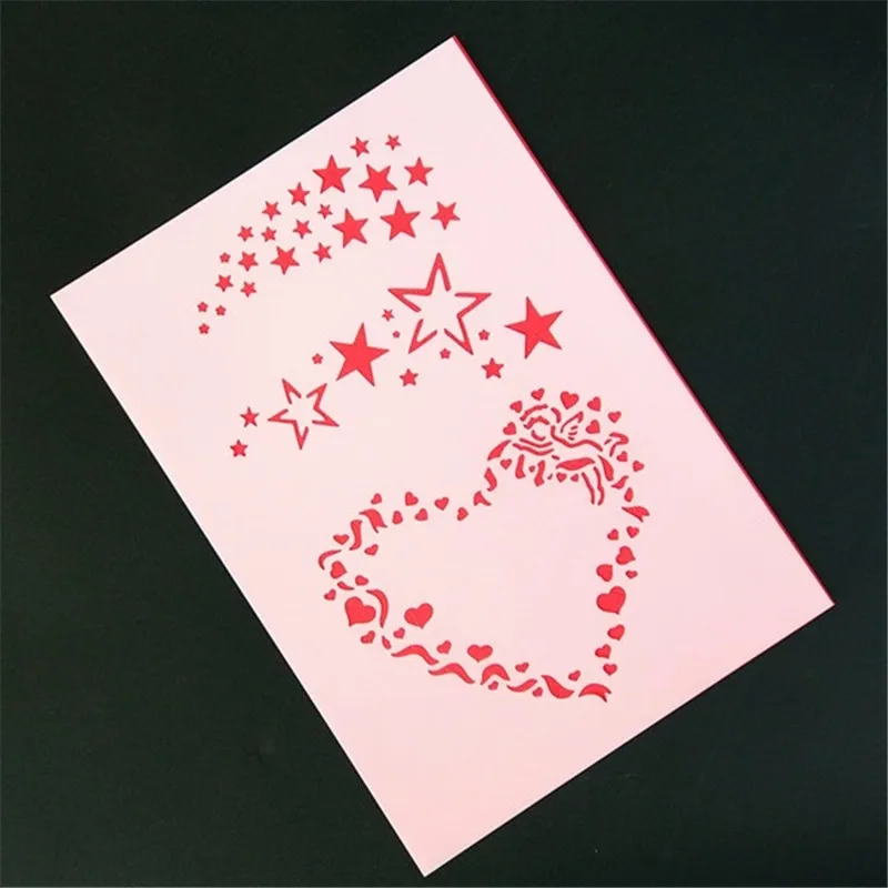A4 Size DIY Craft Angel Star Pattern Stencil Template For Wall Painting Scrapbooking Stamp Decor Embossing Paper Cards A4 Size DIY Craft Angel Star Pattern Stencil Template For Wall Painting Scrapbooking Stamp Decor Embossing Paper Cards