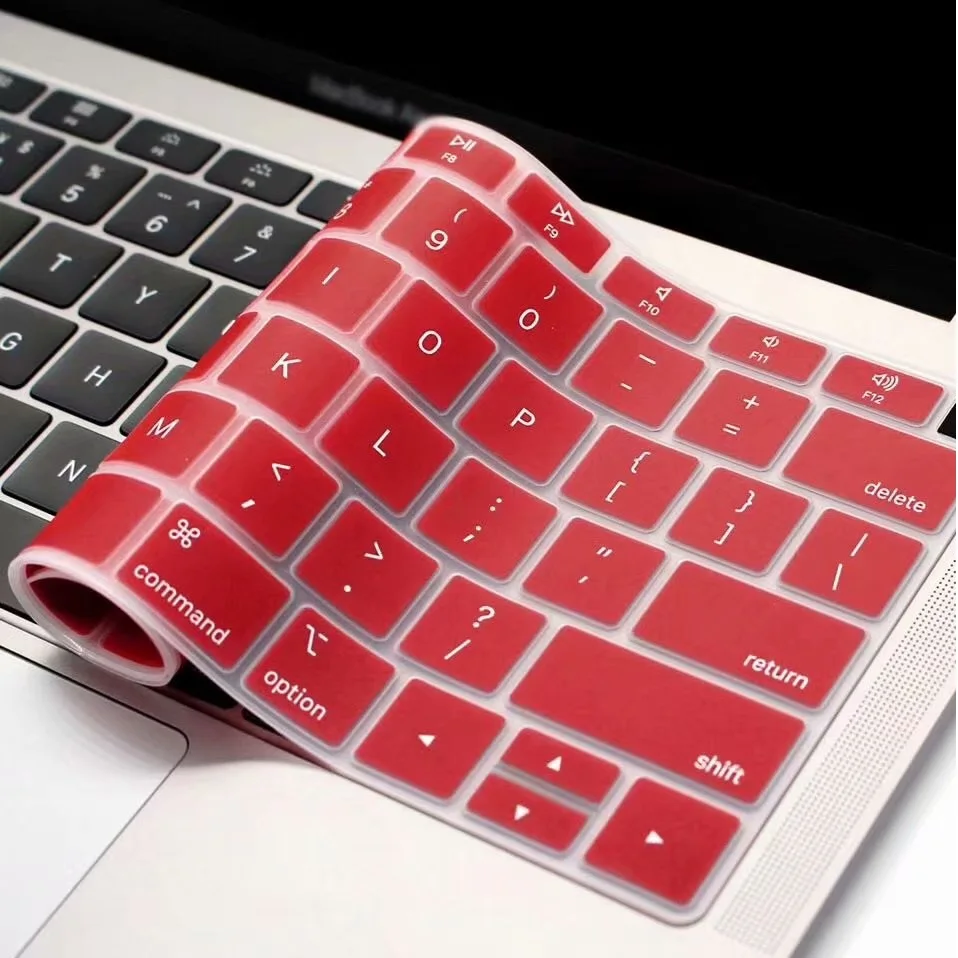 EU Us for MacBook Air 13 Keyboard Cover 2018 Silicon for A1932 English for MacBook Air 13 2018 A1932 Keyboard Film Skin-Us White