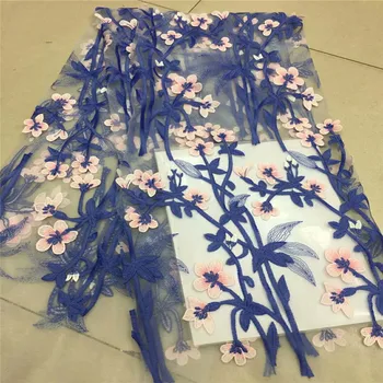 

Latest Nigerian 3D lace fabric with sequins of good quality prevailing sequin Tulle lace fabric for elegant dress A777-2