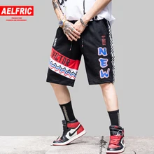 AELFRIC сторона полоса ленты повседневное мужские шорты Карго Лето хип хоп Мульти Карманы буквенный принт в японском стиле Харадзюку шорты для женщин мужской уличная