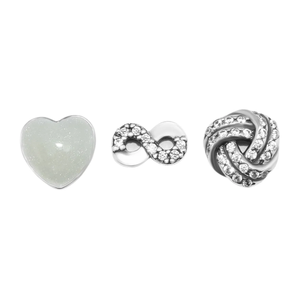 CKK Серебро 925 пробы-ювелирные изделия Бесконечная любовь Petites подходит для медальона-подвески ожерелье