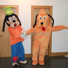 Взрослый Размер плюшевый принт с героем Диснея собака гуффи и Плуто костюм собаки-символа косплей мультфильм платье USPS