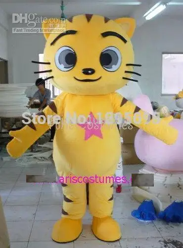 

yellow cat mascot costumes for sale anime carnival costume Halloween Dress kids party