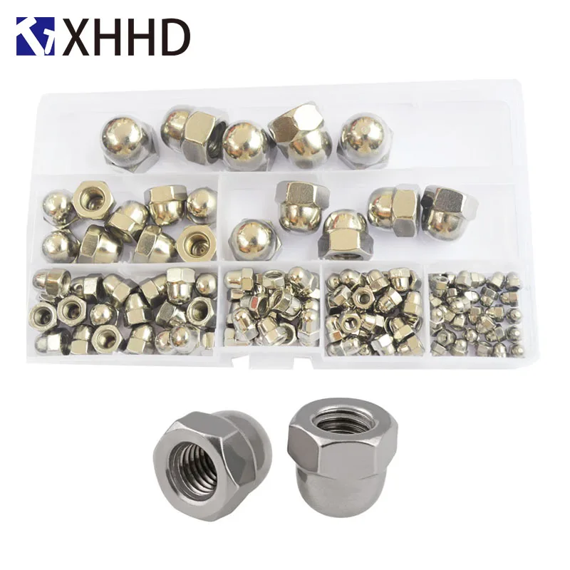 

Hex Acorn Cap Nut Metric Thread Hexagon Decorative Cover Semicircle Nut 304Stainless Steel Set Assortment Kit M3 M4 M5 M6 M8 M10