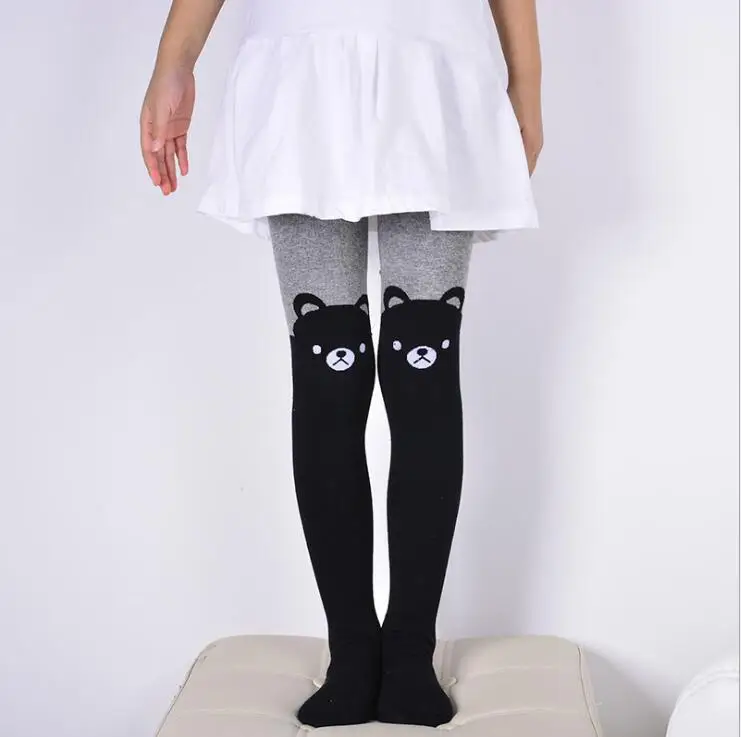 Детские леггинсы с имитацией средней длины для девочек модные леггинсы с вышивкой в виде кота и кролика TZ05