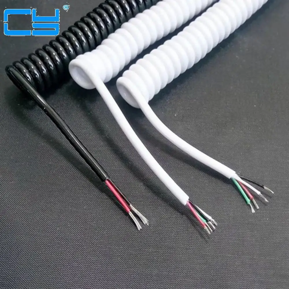 

1pcs Diy spring curl line usb line usb 4 core wire microusb extension data cable