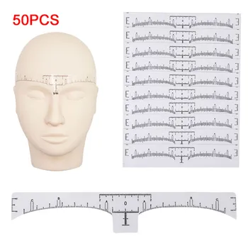 

50pcs Eyebrow Stencil Reusable Semi Permanent Makeup Microblading Measure Tattoo Ruler Tools Eyebrow Stencils