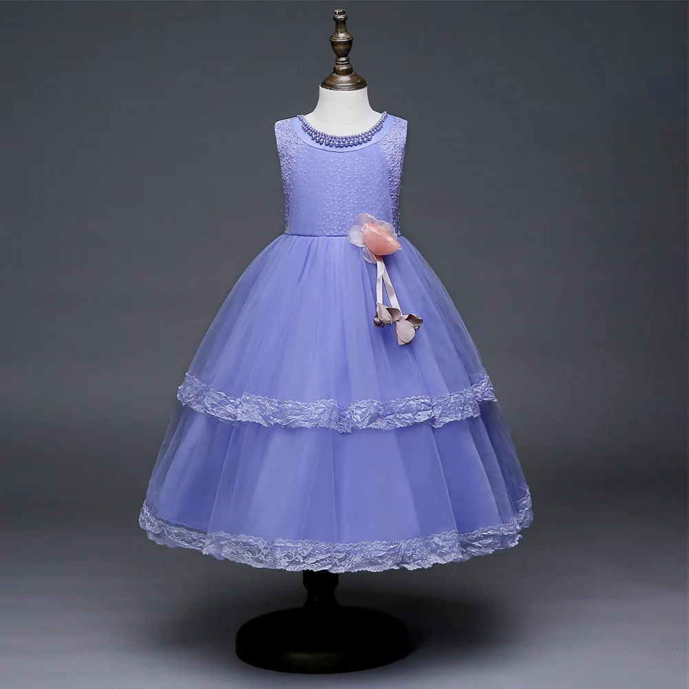 X092 нарядное платье для детей цветок кружево подвеска в форме кекса дизайн юбка свадебные платья лаванды обувь девочек