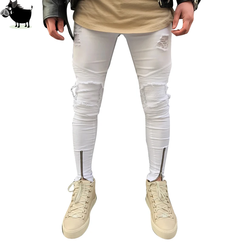 Aliexpress.com : Buy men designer jeans white jeans men casual mens ...