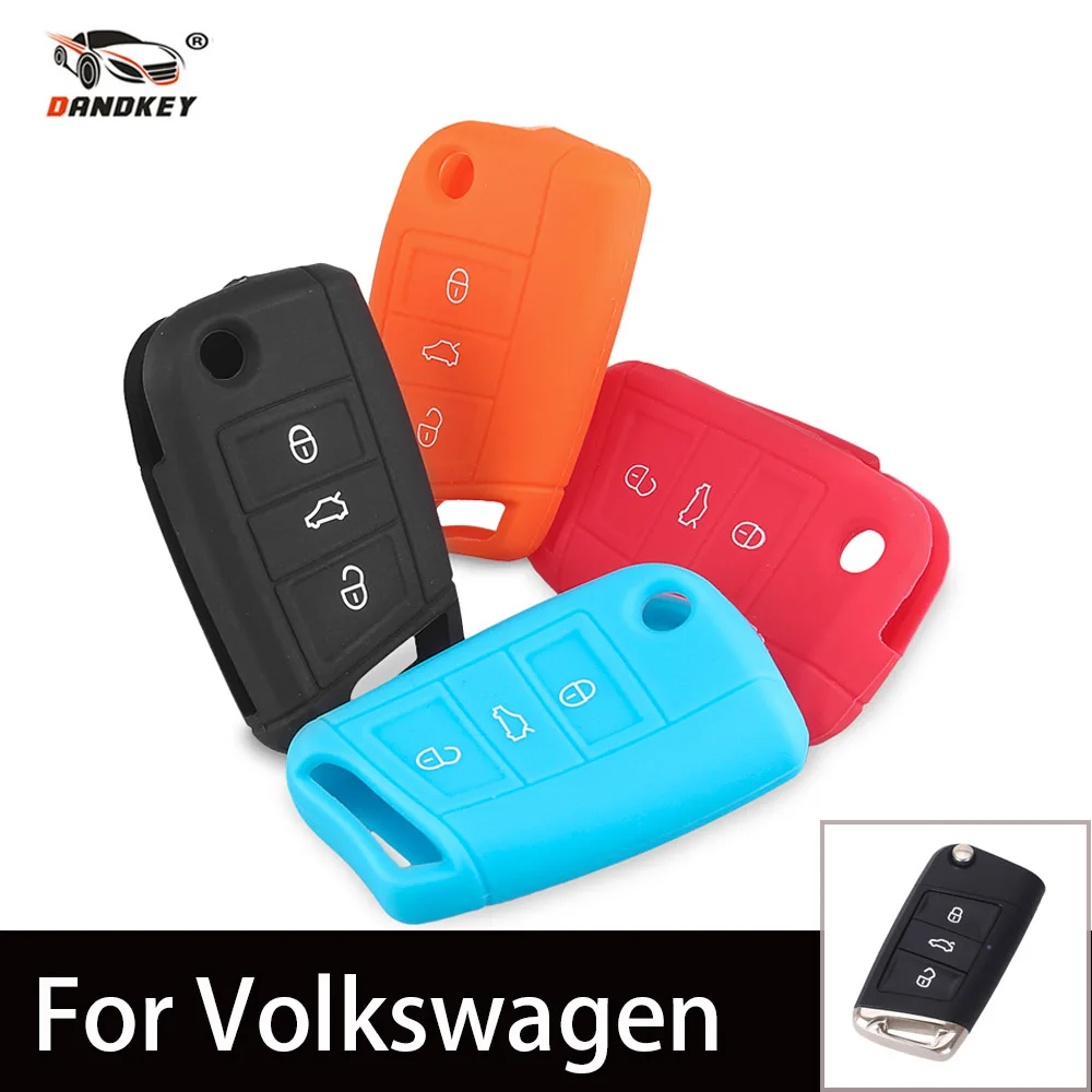 

DANDKEY Remote 3 Buttons Car Key Case Cover For VW Golf 7 mk7 Skoda Octavia A7 New Polo Key Portect Case Folding Flid