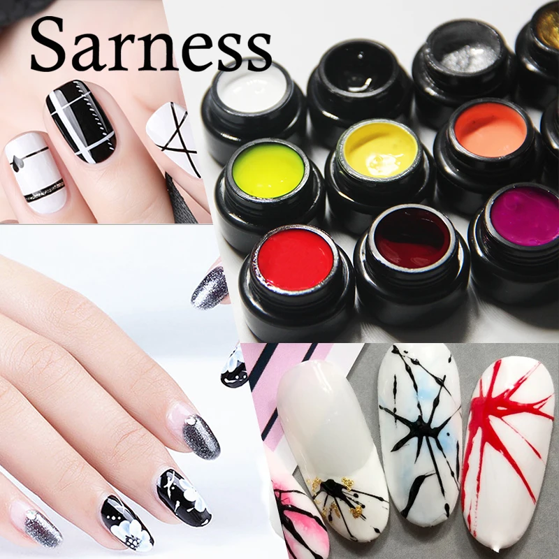 

Sarness Spiderweb Gel Nail Polish Spider Web Gel Painting Spider Gel for Nails Wire Drawing Design DIY Flower UV Nail Gelpolish