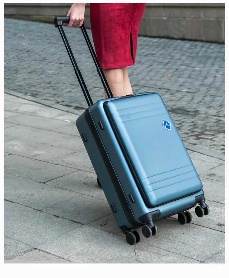 Фирменная Передняя открывающаяся тележка чемодан стильный чемодан с мезонином Дорожный чемодан-тележка для компьютера ноутбук 2" 22" 2" дюймов
