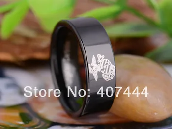 

Free Shipping YGK JEWELRY Hot Sales 8MM Black Pipe Military Army Marines One Men's Tungsten Carbide Wedding Ring