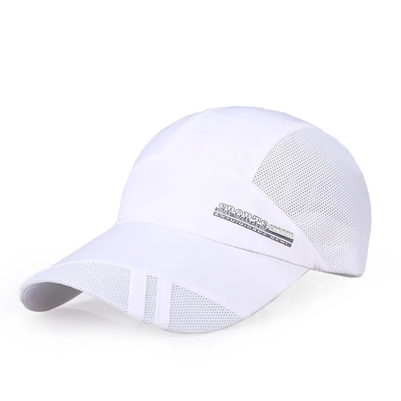Модная мужская бейсбольная кепка, регулируемая, для спорта на открытом воздухе, для бега, Snapback Bone, летняя, дышащая шляпа от солнца, тонкая, сетчатая, быстросохнущая Кепка s - Цвет: Белый