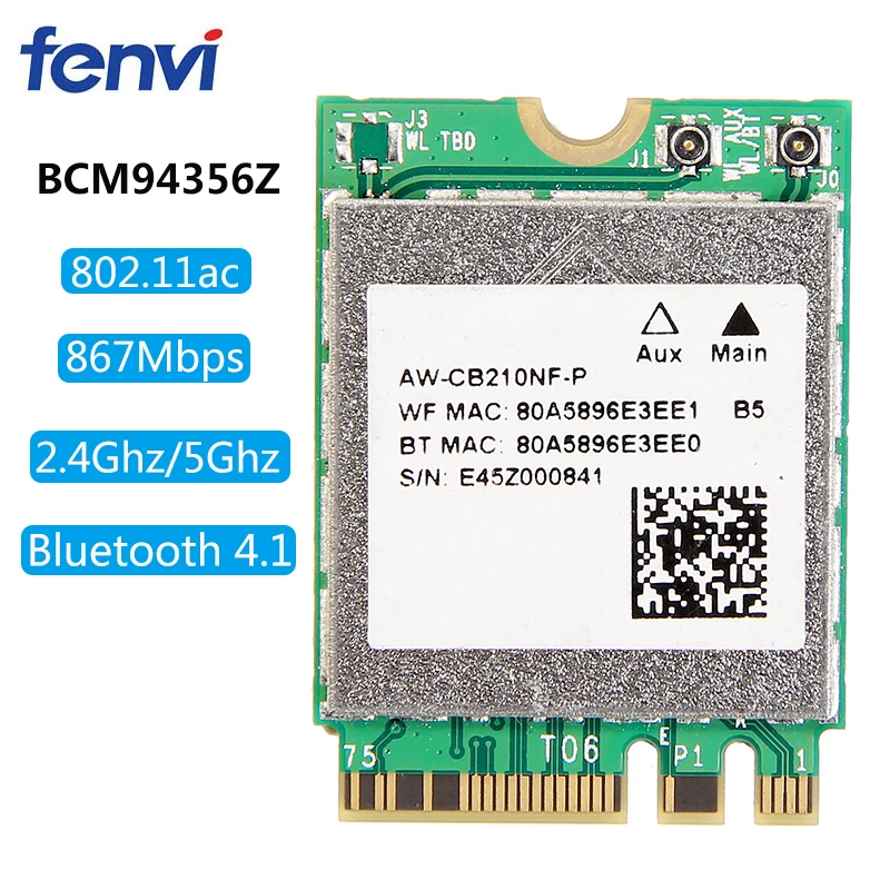 BCM94356Z 2 in 1 Bluetooth AC Dual Band Wireless LAN Card 2.4G 5G WiFi Card Network Card for Lenovo ThinkPad Laptop 