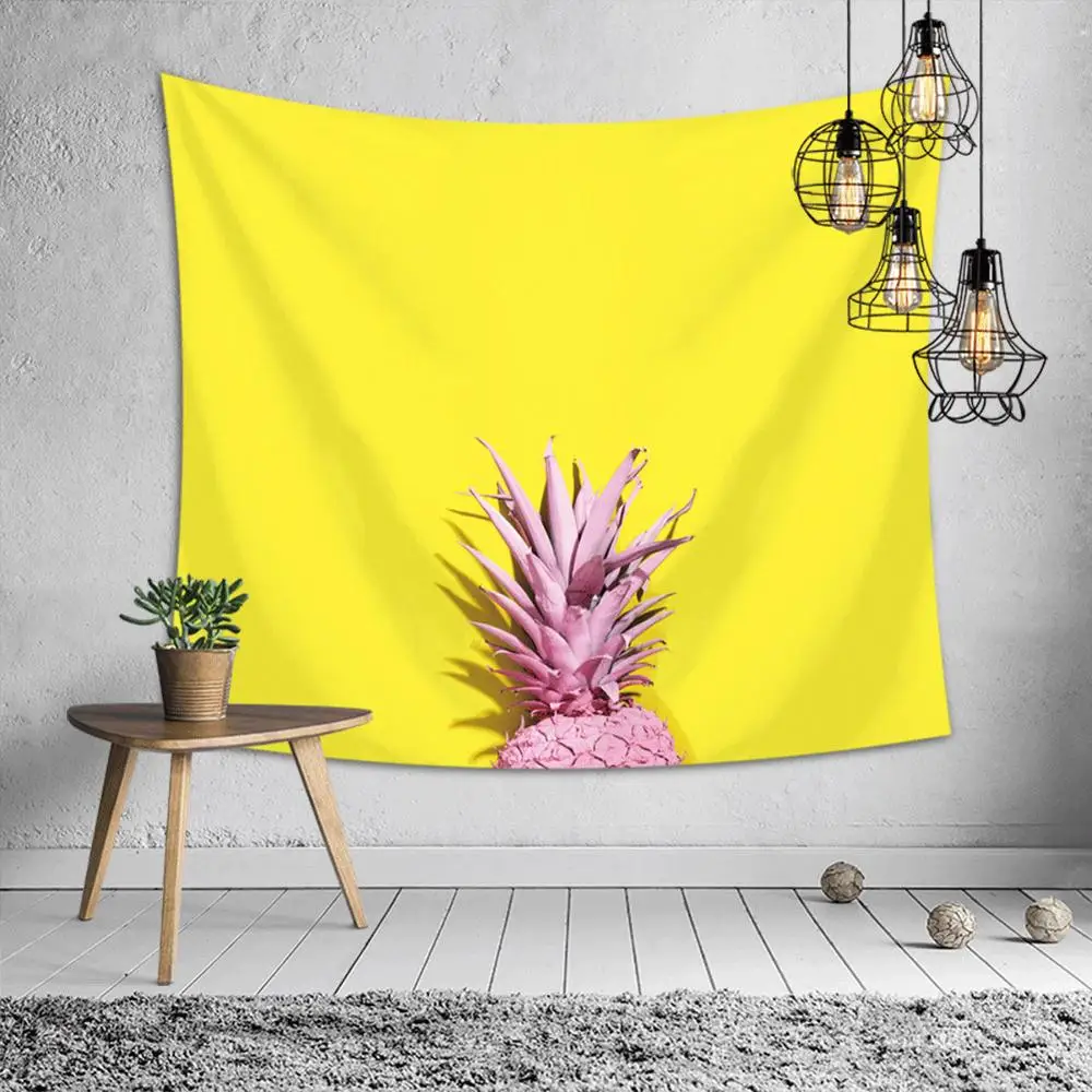 

Pineapple Wall Hanging Tapestry Polyester Brushed Fabric 200*150CM Modern Yellow College Dorm Home Decor Wall Blanket Ornaments