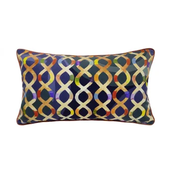 

Fashion Colorful Digital Print Lumbar Cross Lines Pillow Case Waist Support 30 x 50 cm Velvet Pipping Home Decor Free Shipping