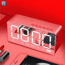 Многофункциональный бесшумный светодиодный Будильник с зеркалом цифровые часы дисплей bluetooth-динамик на рабочий стол Беспроводная электронная музыка