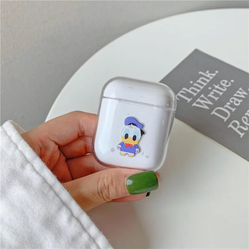 Cartoon transparent Mickey Minnie For airpods case Bluetooth wireless headset set For airpods 1/2 cute hard shell charging case
