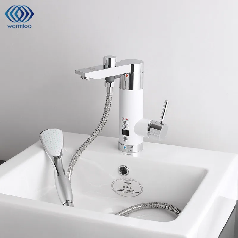 

Kitchen Instant Tankless 220V Electric Water Heater Faucet Cold & Hot Mixer Tap Under Water Electric Heating Bathroom 3000W