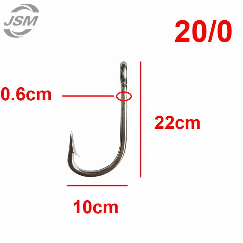 JSM 7731 Stainless Steel Super Large shark Fishing Hooks Big Game Fish Tuna Bait Extra Big Fishing Hook Size 20/0