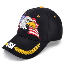 Женская и Мужская Регулируемая Повседневная стильная бейсболка американский флаг с орлом США вышитый солнцезащитный козырек Кепка наружные головные уборы