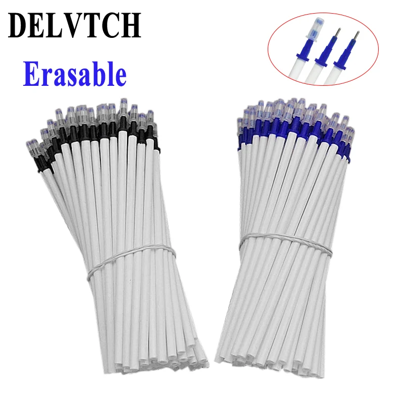 

DELVTCH 50PCS 0.5mm Magic Erasable Pen Refill Rods Blue Black Ink Replacement Refills For Writing Stationery Office School Gift