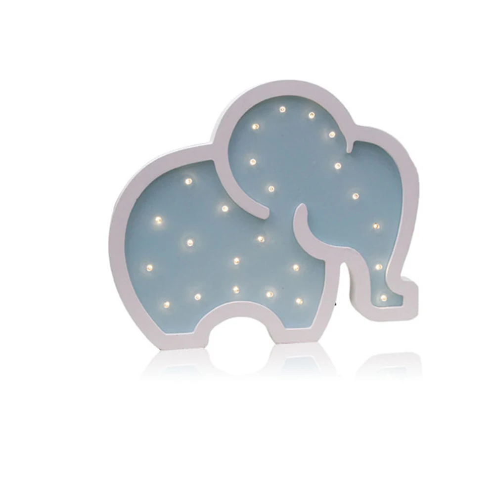 

Wall Lamp Intelligent Bedroom Energy Saving Safety Daily Eco-friendly Plug Wooden Decor Elephant Shape Led Carton Night Light