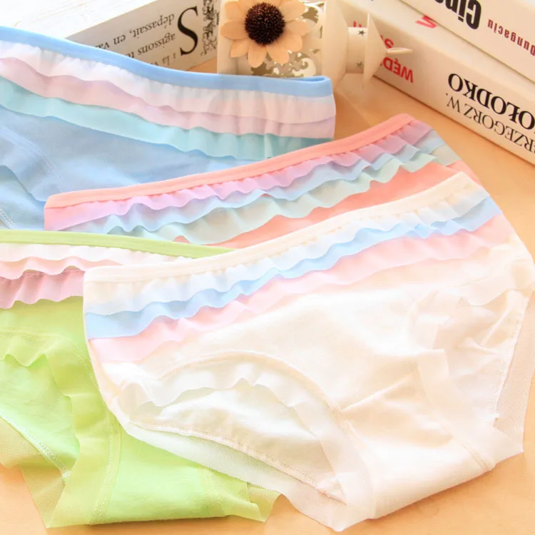 

Women's Candy Colors Lace Briefs.Ladies Lolita Panties Triangle Underpants Knickers.Girl's Ice-cream Color Intimates Lingerie