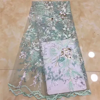 

Hot sale wedding/party French net lace fabric African tulle material for lady dress PDN287(5yards/lot) many color