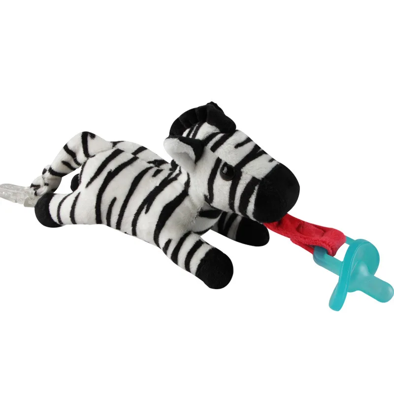 PUDCOCO детская пустышка цепочка с зажимом для соски-пустышки мягкие милые забавные плюшевые игрушки для животных пустышка держатель для сосок для маленьких мальчиков и девочек - Цвет: Zebra