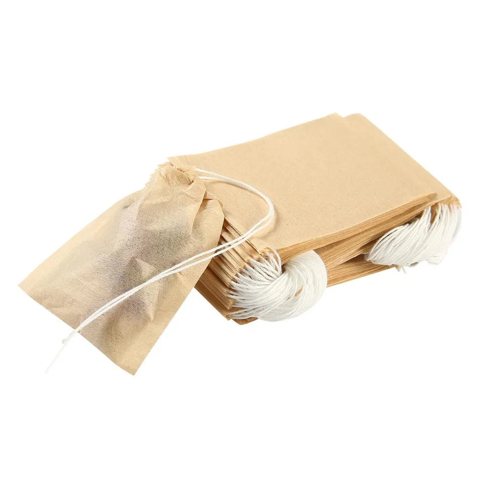 TTLIFE 100 шт./лот фильтр для чайных пакетиков Бумага пакеты для термоупаковки Чай сумки инфузионное чайное ситечко древесины чайный пакетик на шнуровке для травяной листовой чай