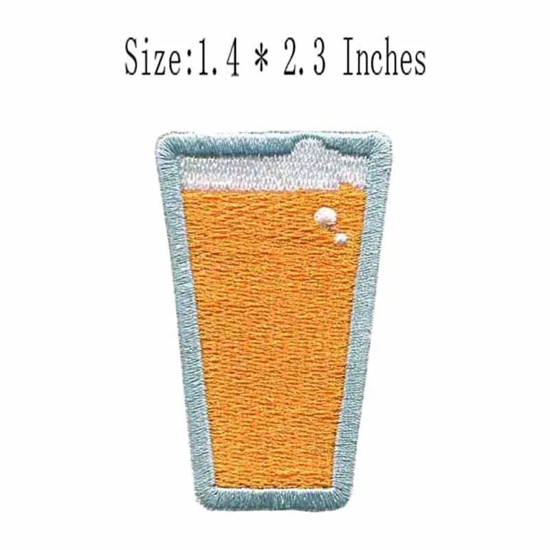 Cold drink 1.4"wide embroidery for orange juice patch/iron on backing