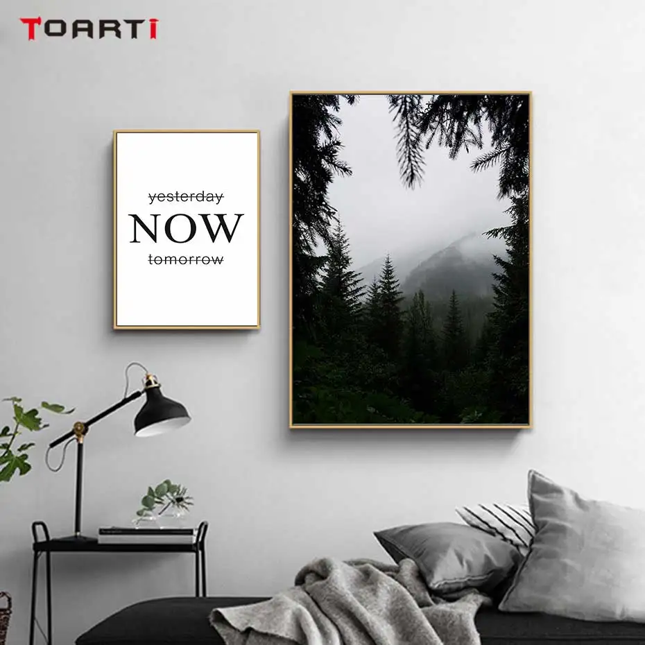 Nordic Poster Modern Wall Art Canvas Painting Mountain Pictures On The Wall  Life Quotes Living Room Bedroom Home Decor Artwork (8)